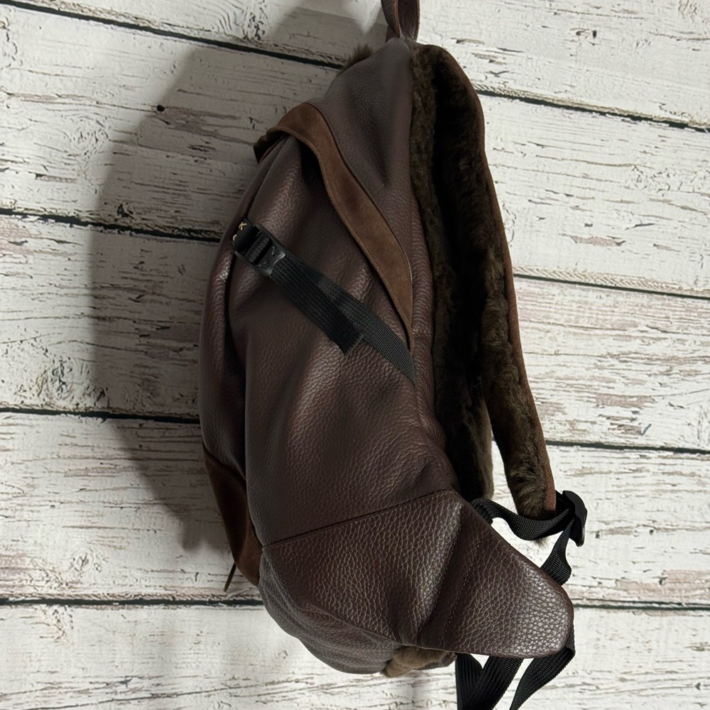 Brown Leather Backpack NWT Unisex - Picture 4 of 8
